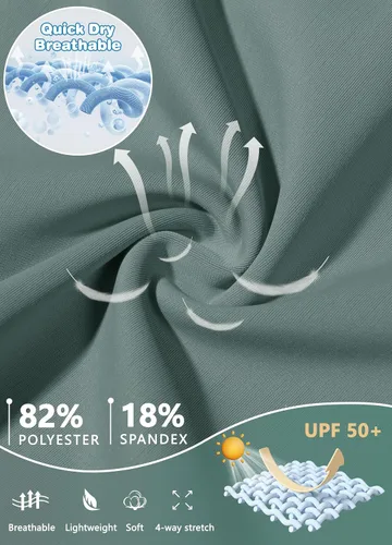 Vista 2 de Camisetas de natación con protección solar SPF con cremallera completa para niños y niñas, de secado rápido, UPF50+