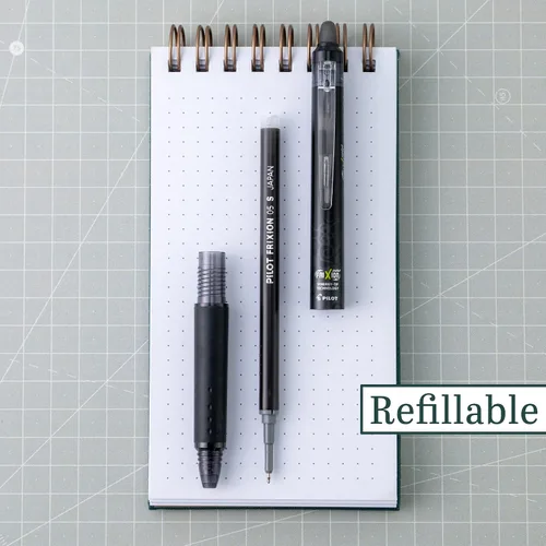 Vista 2 de PILOT FriXion Synergy Clicker Bolígrafos de gel retráctiles y borrables, punta extra fina de 0.5mm, tinta negra, paquete de 6