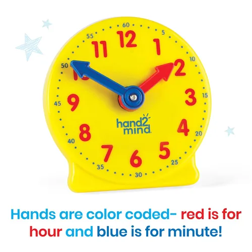 Vista 3 de hand2mind Juego de mini reloj con engranaje para el aula, decir la hora, relojes de enseñanza, aprender a decir la hora para niños, reloj analógico