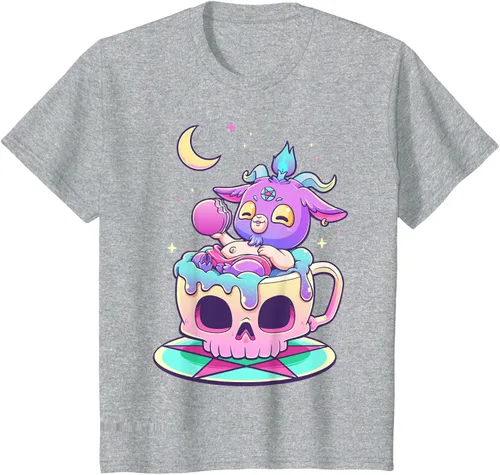 Vista 38 de Kawaii Pastel Goth Cute espeluznante Pentáculo Baphomet - Camiseta de cabra, Negro