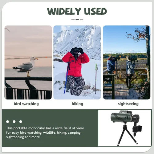 Vista 3 de Monocular Telescope for Birdwatching and Phone Photography with Stand 12x50