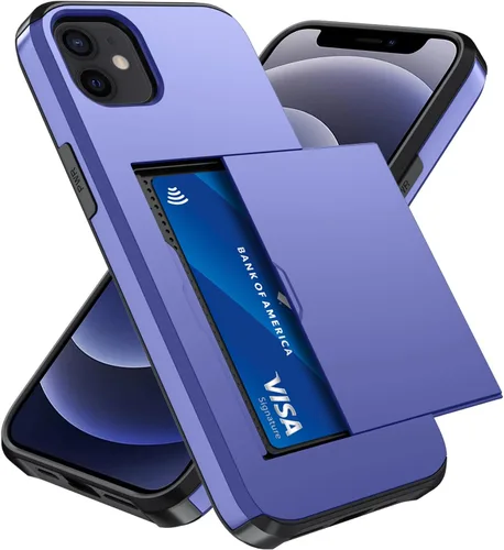 Vista 29 de Qinmay Funda compatible con iPhone 7 Plus/8 Plus con tarjetero, doble capa a prueba de golpes, funda protectora resistente con ranura oculta Negro