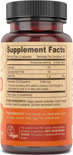 Vista 3 de DEVA Aceite de linaza vegano - 90 Vcaps