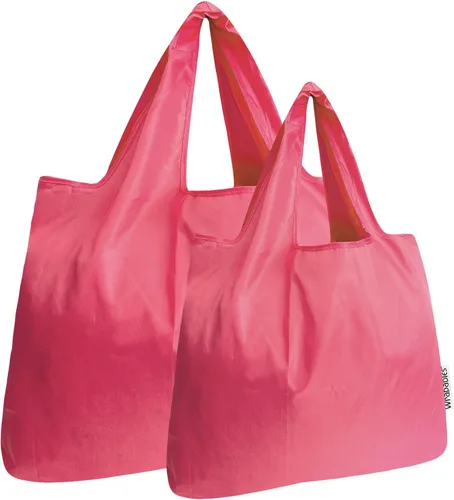 Vista 15 de allydrew Bolsas de comestibles reutilizables de nailon plegables grandes y pequeñas, juego de 2