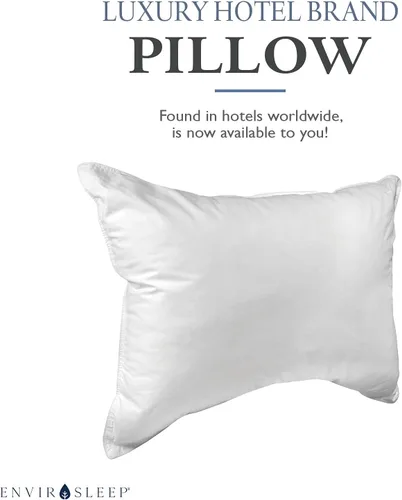 Vista 2 de Envirosleep Dream Surrender - Almohadas de apoyo firme, juego de almohada de algodón relleno de poliéster hipoalergénico, juego de 2 almohadas