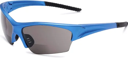 Vista 7 de The Benton - Lentes de sol bifocales de lectura, unisex, deportivos y envolventes alrededor de medio marco, para hombres y mujeres + 1.50 negro