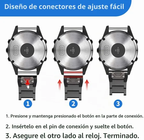 Vista 4 de for Garmin Fenix 8 51mm/7X/6X/5X Plus Band, 26mm Titanium Metal Quick Release Easy Fit Watch Bands with Double Button Clasp for GarminEnduro 2