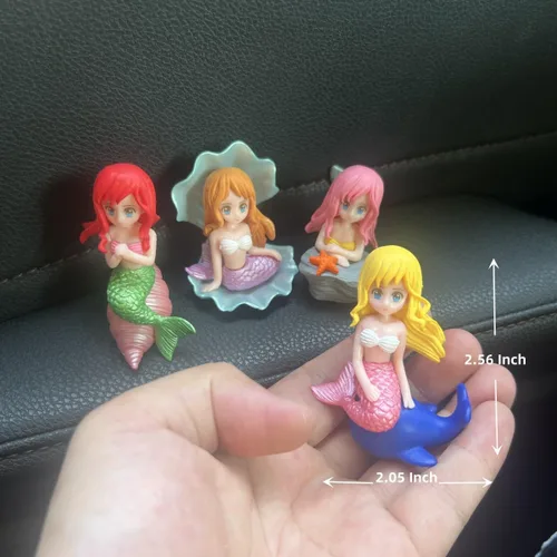 Vista 9 de Figuras de sirena en miniatura, accesorios de jardín de hadas de sirena para manualidades, terrario, decoración de paisaje de musgo en miniatura