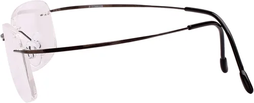 Vista 5 de Agstum Marco flexible sin marco de titanio sin bisagras, lentes ópticos transparentes