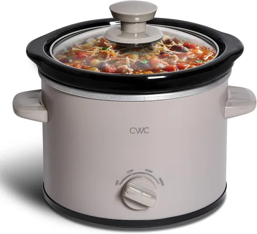 Vista 12 de COOK WITH COLOR 2QT Mini Olla de cocción lenta eléctrica redonda - Configuraciones ajustables, olla de gres extraíble, tapa de vidrio templado, apta