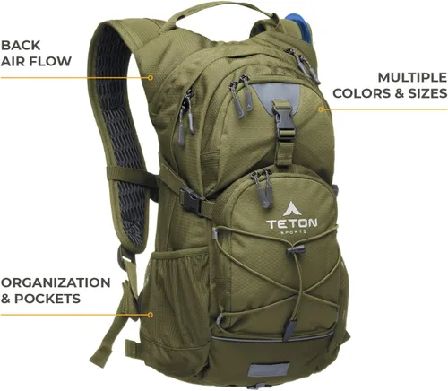 Vista 2 de Teton Oasis/Trailrunner Mochila de hidratación – Paquete de agua ligera con bolsa de 2L/3L para senderismo, correr, ciclismo, ciclismo – Tamaños