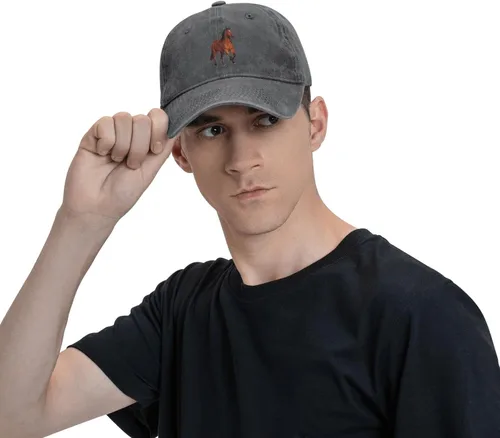 Vista 4 de Gorra de béisbol ajustable para mujer y hombre con patrón de caballo, sombrero de mezclilla de animales