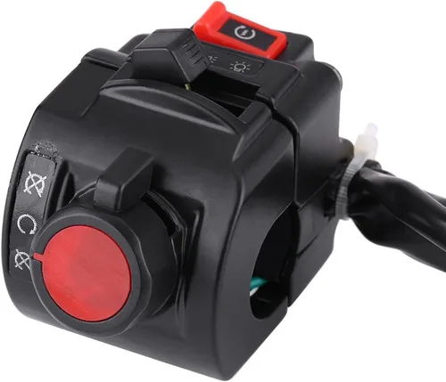 Vista 7 de Keenso Interruptor de manillar de motocicleta de 7/8 pulgadas, interruptor de parada de arranque de haz alto y bajo de 12 V