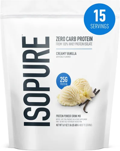 Vista 26 de Isopure Zero Carb 100% Proteína Pura de Suero Aislado en Polvo, Libre de Lactosa, Libre de Gluten, Con Vitaminas, Crema de Plátano, 25g de Proteína