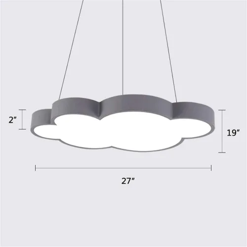Vista 4 de Luces colgantes LED modernas regulables en forma de nube, NIUYAO Kids Room Metal 1 lámpara colgante en acrílico (bombilla incluida)