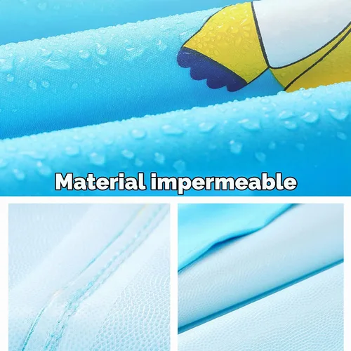 Vista 5 de Traje impermeable de una pieza para niños y niñas Fewlby, para lluvia, talla S-XL, 1-6 años Azul