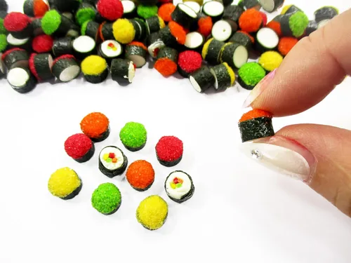 Vista 5 de Casa de muñecas Comida 20 Japonés Comida Sushi Tekkamaki Miniatura Alimentos Sueltos 14996