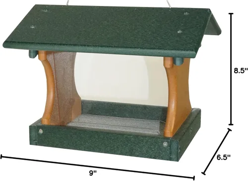 Vista 9 de DutchCrafters Comedero colgante pequeño para pájaros (verde césped y cedro)