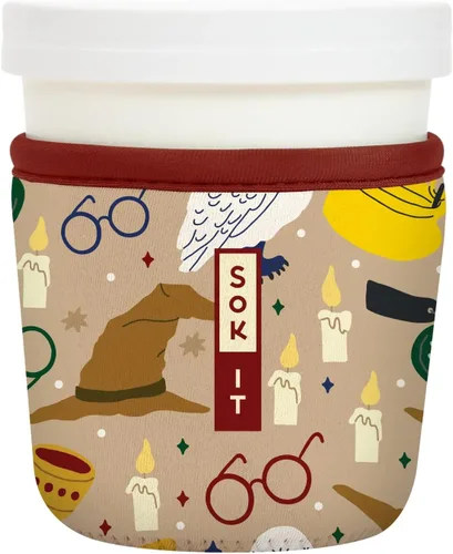 Vista 207 de Sok It IceCreamSok - Funda de neopreno aislada (flores abstractas, pintas de helado cónicas)