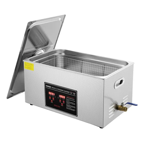 Vista 13 de VEVOR Limpieza Ultrasónica, 1.3L Máquina de Limpieza Profesional de 60W con Temporizador y Calentador, Limpiador Ultrasónico Digital de 40kHz