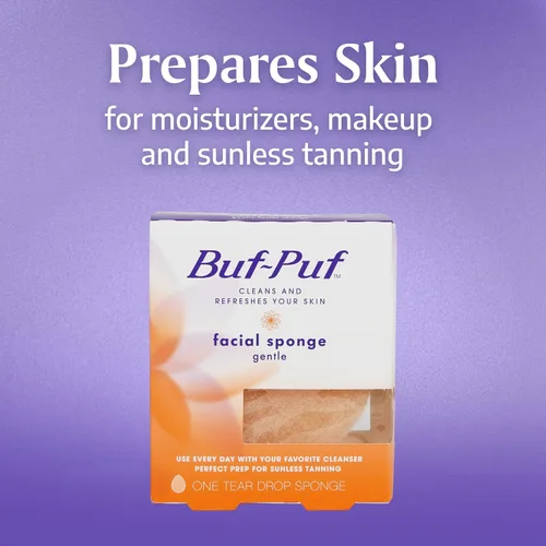 Vista 8 de Buf-Puf - Esponja facial suave, desarrollada por dermatólogos, elimina la suciedad profunda y el maquillaje que causa brotes y puntos negros