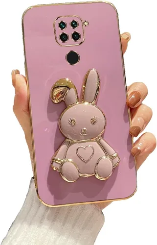 Vista 41 de Funda con soporte de conejo de corazón para Xiaomi Redmi A1, galvanizado suave TPU protector delgado a prueba de golpes con lindo conejito soporte