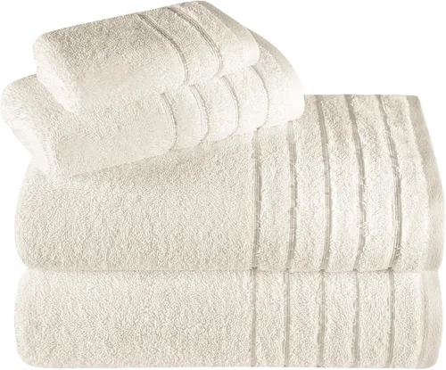 Vista 32 de Towels Beyond - Juego de toallas de lujo de 4 piezas, fabricadas con 100% algodón turco, altamente absorbentes y cómodas, incluye 2 toallas de baño