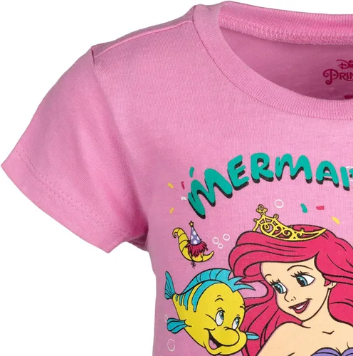 Vista 5 de Disney Minnie Mouse Princess Belle The Little Mermaid Moana Lilo &Stitch Frozen - Camiseta de cumpleaños para niñas pequeñas a niños pequeños