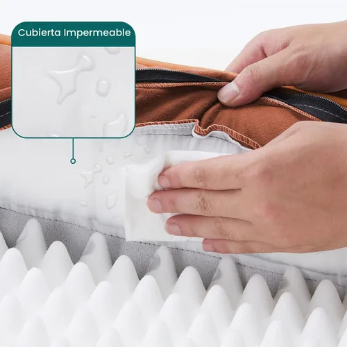 Vista 4 de DUMOS Cama ortopédica para perros de 35 x 25 pulgadas para uso en interiores, sofá cama XL Marrón