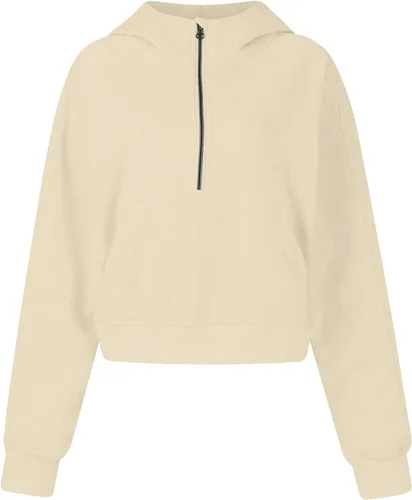 Vista 6 de Sudadera Y2K para mujer, con media cremallera, con agujero para el pulgar, sudadera de manga larga con bolsillo
