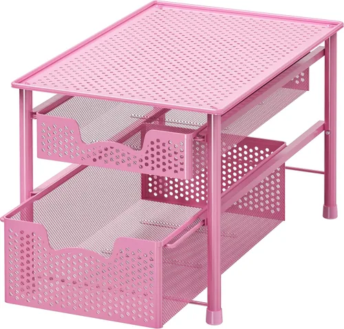 Vista 11 de Simple Houseware - Cajón organizador de cesta de gabinete apilable, rosa