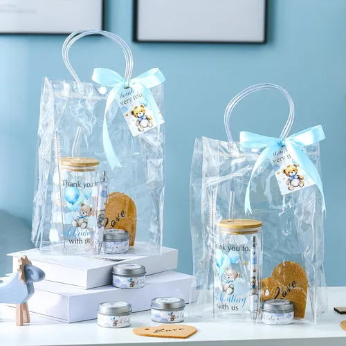 Vista 4 de MotiMind 6 Juegos de Premios de Oso para Baby Shower para Jugadores de Juegos Ganadores de Baby Shower Regalos para Invitados Globo Azul Oso Vela