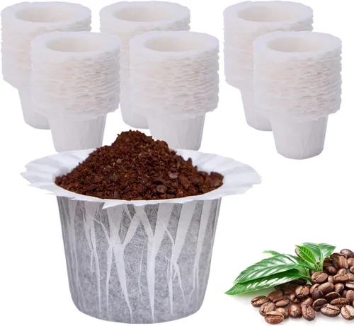 Vista 17 de Haetyly 100 unidades de filtros de papel natural compatibles con Keurig Single Serve 1.0 y 2.0, se ajustan a todas las marcas de cápsulas de café K