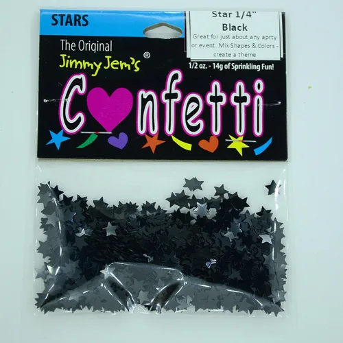 Vista 2 de Confetti Star 1/4" Negro - Paquete al por menor #8513 QS0