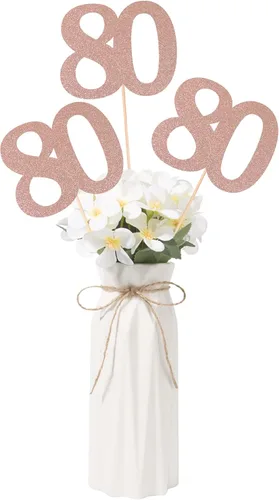 Vista 10 de Decoraciones de 50 aniversario NO 50, paquete de 10 centros de mesa de cumpleaños de 50 cumpleaños de doble cara con purpurina dorada para mesas Oro