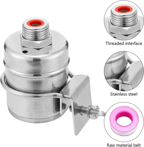 Vista 5 de Yaoqijie Válvula de flotador de acero inoxidable 304 totalmente automática de 1/2 pulgada, mini válvula de flotador de control de nivel de agua