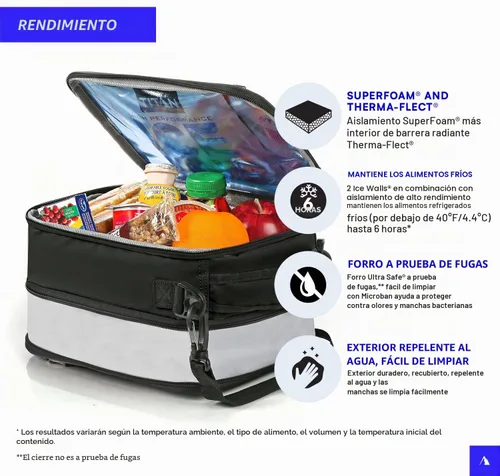 Vista 3 de Titan High Performance Fridge Cold Lonchera Aislada Expandible - Negro/Plateado