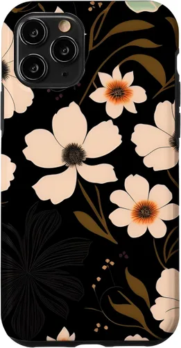 Vista 10 de Funda para iPhone 14 de flores silvestres botánicas de peonías verde oliva