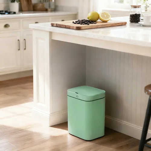 Vista 9 de Bote de basura con sensor de movimiento, automático de 4 galones con tapa hermética sellada, recargable por USB, compacto para baño, cocina