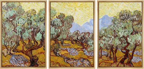 Vista 165 de wall26 Lienzo enmarcado para pared, juego de arte con flores de almendra de Vincent Van Gogh, naturaleza, ilustraciones de área silvestre, bellas