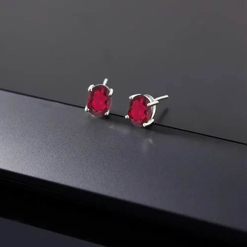 Vista 176 de Gem Stone King Aretes de oro de 14 quilates con piedra natal ovalada de 0.315 x 0.236 in Aretes de oro para mujer