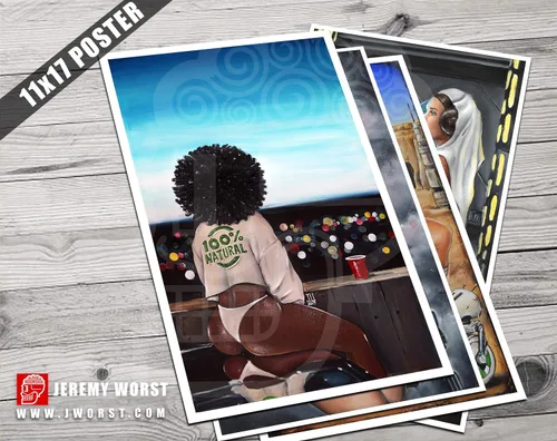 Vista 2 de JEREMY WORST " Sexy Urban and Music wall art " by Jeremy Worst Posters Canvases Decor Urban Culture Painting Woman Drinking Wine Whiskey Gifts