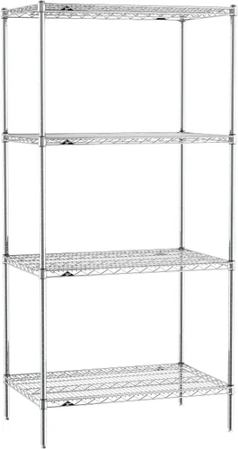Vista 12 de Metro EZ1860NC-4 Super Erecta - Estantería de alambre industrial Paquete de Conveniencia de 4 estantes, cromado, 18" x 60" x 74.5