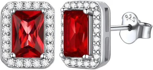 Vista 15 de ChicSilver Aretes de piedra natal para mujer de plata de ley 925
