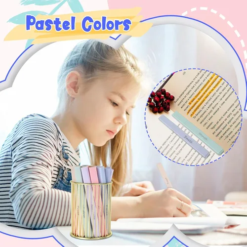 Vista 4 de Qeeenar 100 piezas de marcadores bíblicos con punta suave y linda, diseño estético, sin sangrar, resaltador inspirador, punta cincel, pastel, 10