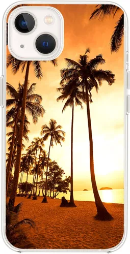 Vista 5 de Blingy's Funda para iPhone 14, bonito patrón de cerezas, estilo tropical, diseño tropical, funda protectora transparente de TPU suave de 6.1 Cerezas