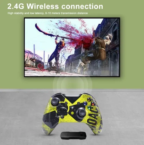 Vista 3 de ETAMOON Controlador inalámbrico para juegos compatible con Xbox Series SSeries XOne SOne X360OnePS3PCPC 360Windows 781011, conexión, carga USB