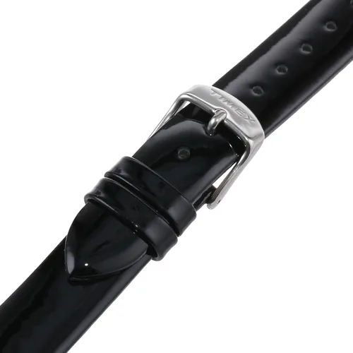 Vista 3 de Correa de reloj Timex T7B938GZ Mix It de 0.630in de piel de charol negro correa de repuesto