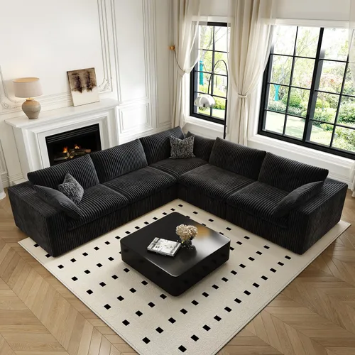 Vista 16 de LoveSeat Cloud Couch Sofá Seccional Modular para Sala de Estar, Sofá Moderno con Asiento Profundo, Sofá de 2 Plazas Sin Huesos con Otomana, Cómodos