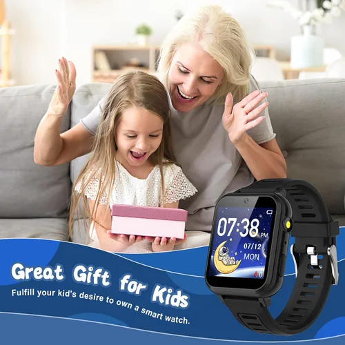 Vista 7 de Sedzofan Reloj inteligente para niños con 24 juegos de rompecabezas, pantalla táctil HD, cámara, reproductor de música, podómetro, despertador